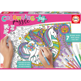 Puzzle de colorat, model Unicorn pentru copii Educa 11164 