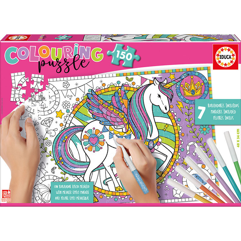 Puzzle de colorat, model Unicorn pentru copii  11164