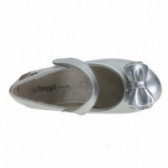 Pantofi Beppi pentru fete, culoare argintie, model de balerină cu fundiță și arici Beppi 111739 3
