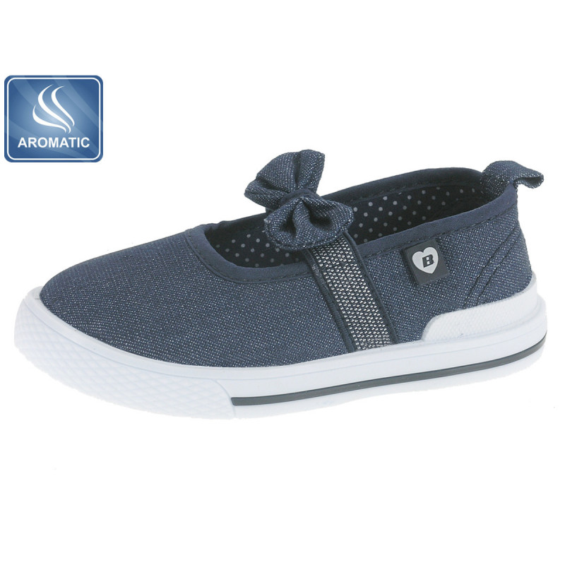 Pantofi Beppi albaștri pentru băieți cu bandă elastică și fundiță  111757
