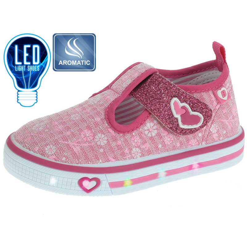 Pantofi luminosi roz Beppi cu imprimeuri  111797