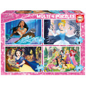 Puzzle pentru copii 4-în-1 Prințesele Disney Disney 11193 