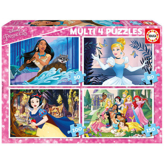Puzzle pentru copii 4-în-1 Prințesele Disney Disney 11193 