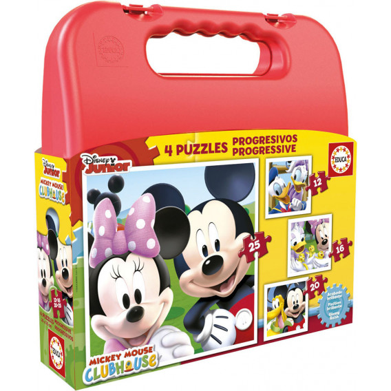 Mickey Mouse 4 în 1 puzzle în servietă  Mickey Mouse 11195 
