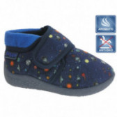 Pantofi de casă Beppi bleumarin cu talpă solidă și biluțe colorate, băieți Beppi 111956 