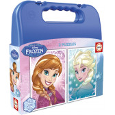 Puzzle 2 în 1 Elsa și Anna cu servietă Frozen 11198 