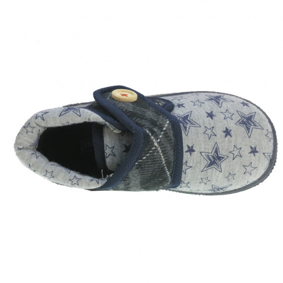 Pantofi de casă Beppi gri cu imprimeu cu steluțe pentru băieți Beppi 111982 2