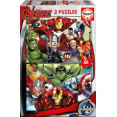 2-în-1 48 de piese pentru copii "Răzbunători Avengers 11207 