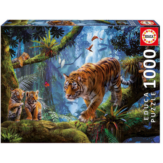 Puzzle pentru copii, Tigri în junglă Educa 11245 