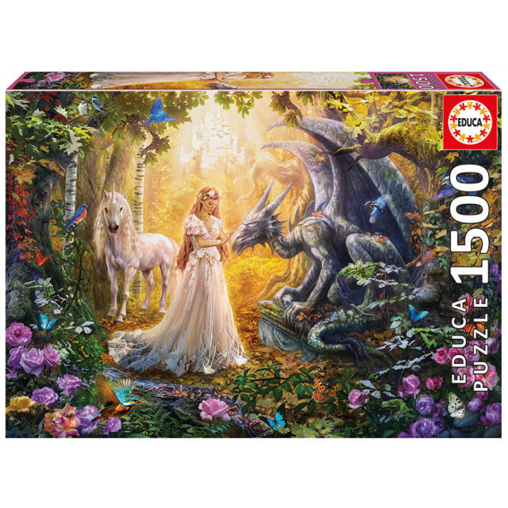 Puzzle pentru copii cu dragon și unicorn Educa 11251 