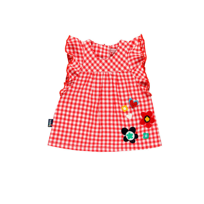Rochie de bumbac fată Boboli fată cu șifon, roșu  112694