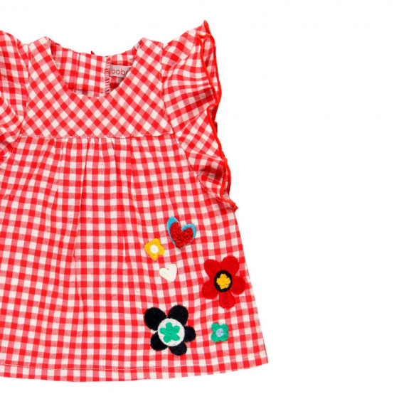 Rochie de bumbac fată Boboli fată cu șifon, roșu Boboli 112696 3