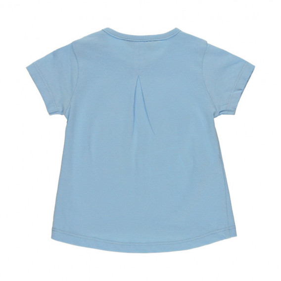 Tricou de bumbac pentru fată Boboli cu aplicație, albastru Boboli 112786 2