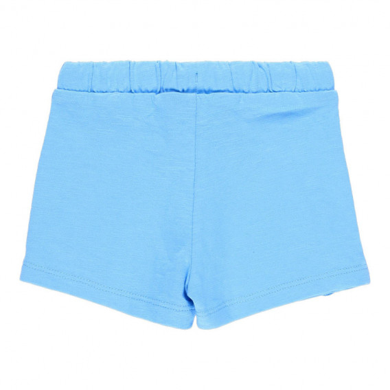 Pantaloni scurți Boboli, din bumbac, cu benzi vălurite, albaștri, pentru fete Boboli 112817 2