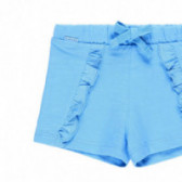Pantaloni scurți Boboli, din bumbac, cu benzi vălurite, albaștri, pentru fete Boboli 112818 3