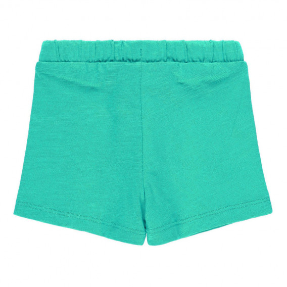 Pantaloni scurți Boboli din bumbac, verzi, cu benzi vălurite, pentru fete Boboli 112820 2