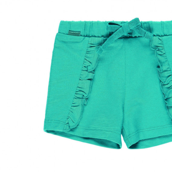 Pantaloni scurți Boboli din bumbac, verzi, cu benzi vălurite, pentru fete Boboli 112821 3