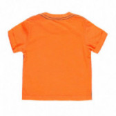 Tricou de bumbac Boboli cu imprimeu, portocaliu Boboli 112826 2