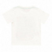 Tricou de bumbac Boboli cu imprimeu, alb, pentru băieți Boboli 112829 2