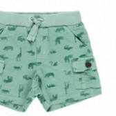 Pantaloni scurți Boboli pentru băieți, verde, imprimeu cu animale Boboli 112839 3