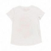 Tricou de bumbac Boboli cu imprimeu floral, alb, pentru fete Boboli 112869 3