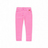 Pantaloni din denim Boboli pentru fete, roz Boboli 112959 