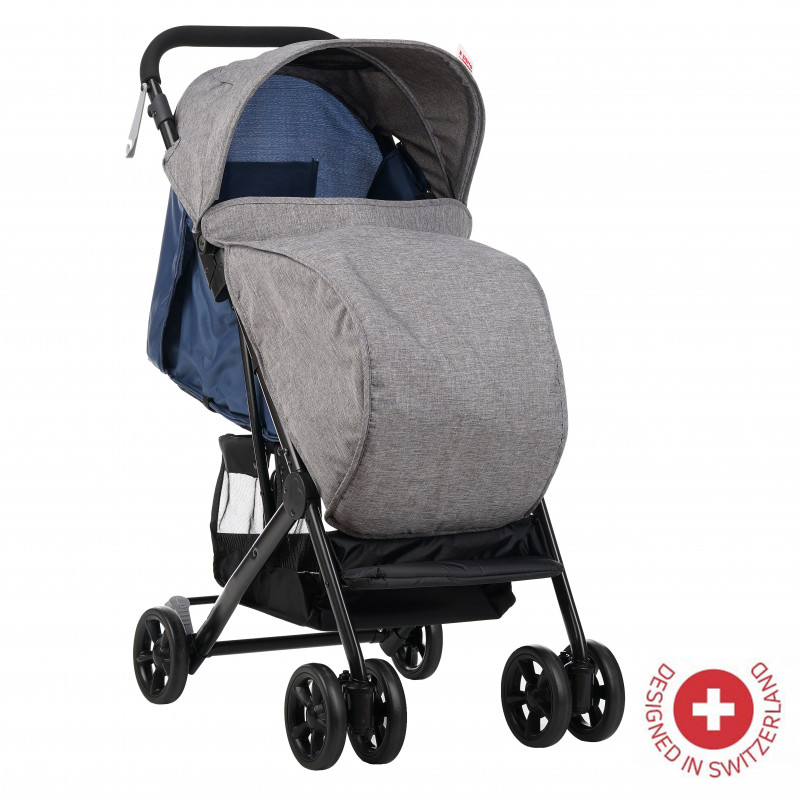 Zizito Baby Carroller - Compact, ușor pliabil cu capac pentru picioare, albastru  113568