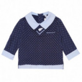 Bluză de bumbac pentru băieți, albastră, cu guler Idexe 113576 