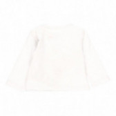Bluză de bumbac pentru fetițe, albă cu imprimeu Boboli 113669 2