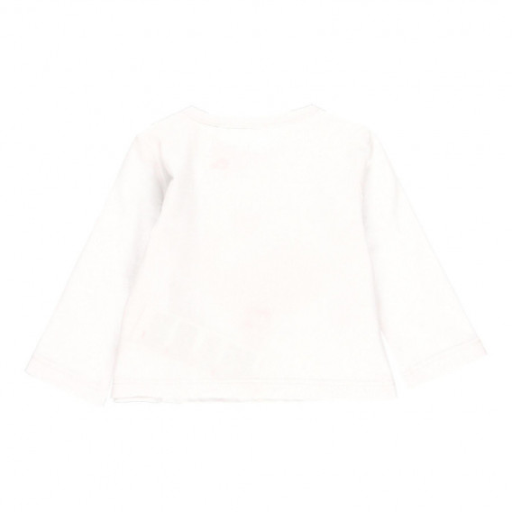 Bluză de bumbac pentru fetițe, albă cu imprimeu Boboli 113669 2