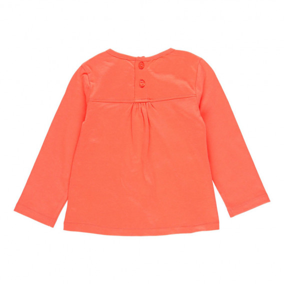 Bluză de bumbac pentru fete cu aplic, portocaliu Boboli 113742 2