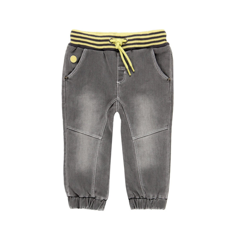Pantaloni denim pentru băieți cu bandă elastică contrastantă   113782