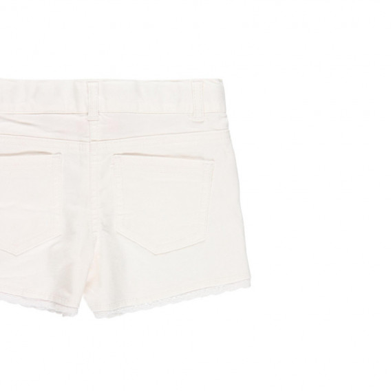Pantaloni scurți din bumbac pentru fete, albi Boboli 113931 4