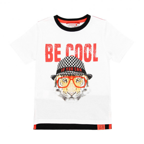 Tricou de băieți cu imprimeu Be Cool, alb Boboli 113957 