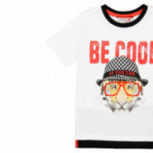 Tricou de băieți cu imprimeu Be Cool, alb Boboli 113959 3