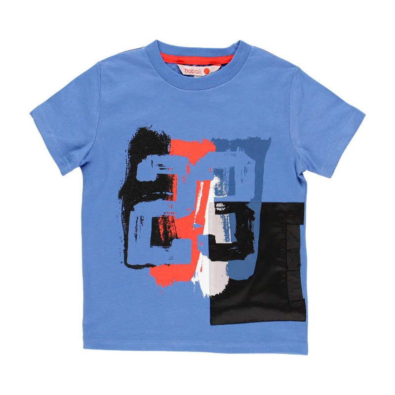 Tricou de bumbac pentru băieți Boboli cu imprimeu "23", albastru  113964