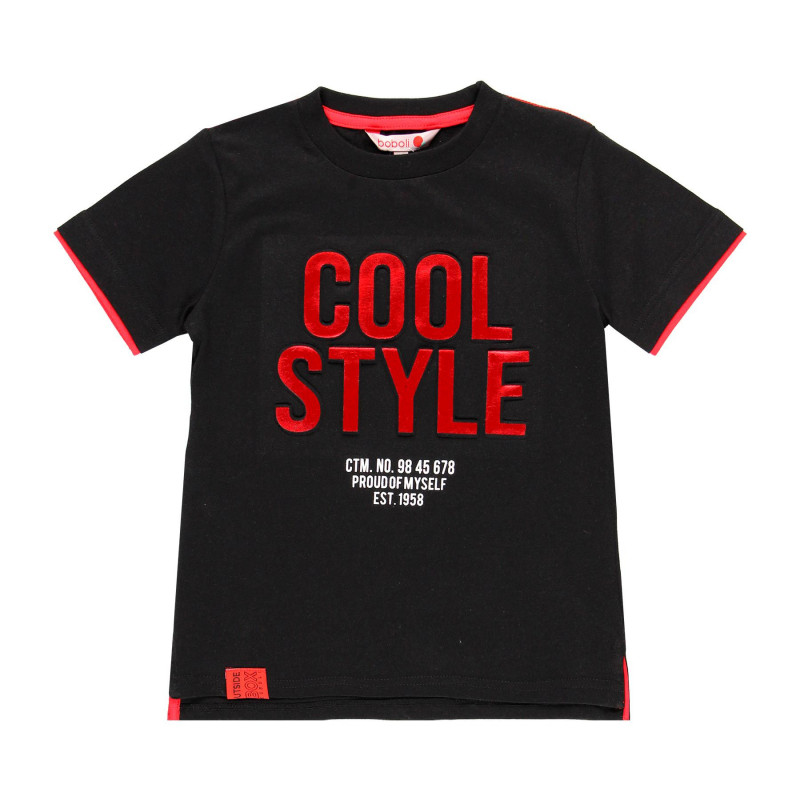 Tricou pentru băieți cu imprimeu Cool Style, negru  113967