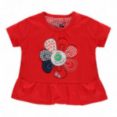 Tricou de bumbac pentru fete cu decupaj, roșu Boboli 114011 