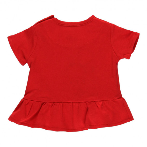 Tricou de bumbac pentru fete cu decupaj, roșu Boboli 114012 2