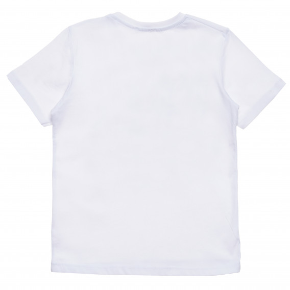 Tricou de bumbac pentru băieți cu imprimeu grafic, alb Acar 114398 4