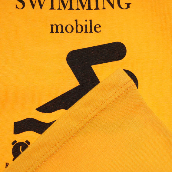 Tricou de bumbac pentru băieți cu imprimeu amuzant, galben Acar 114413 3
