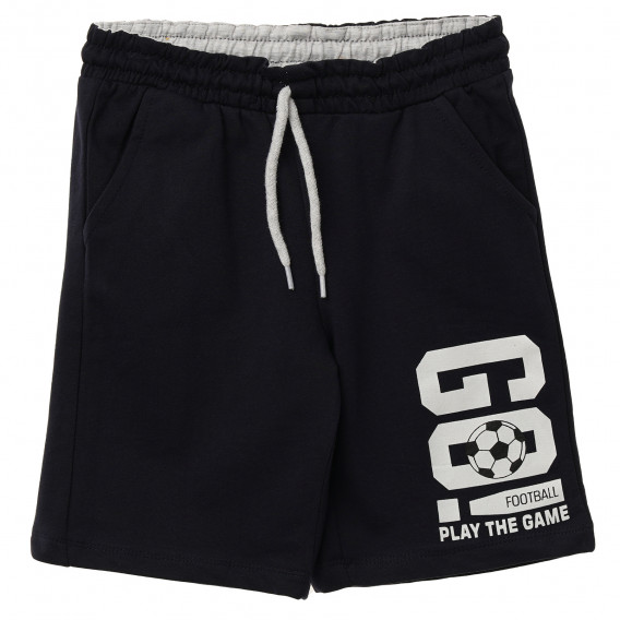 Pantaloni scurți de bumbac pentru băieți cu imprimeu „Go!”, negru Acar 114459 