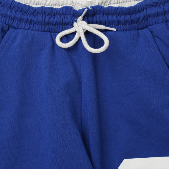 Pantaloni scurți de bumbac pentru băieți cu imprimeu „Go!”, albastru Acar 114469 3