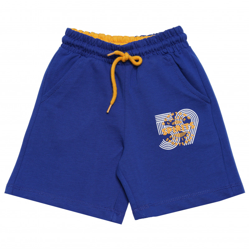 Pantaloni scurți de băieți cu un imprimeu "59", albastru  114539