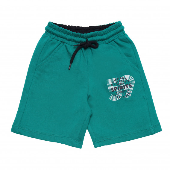 Pantaloni scurți pentru băieți cu un imprimeu "59", verde Acar 114547 
