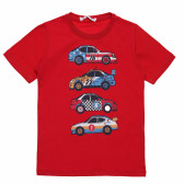 Tricou de bumbac pentru băieți cu imprimeu auto, roșu Acar 114559 