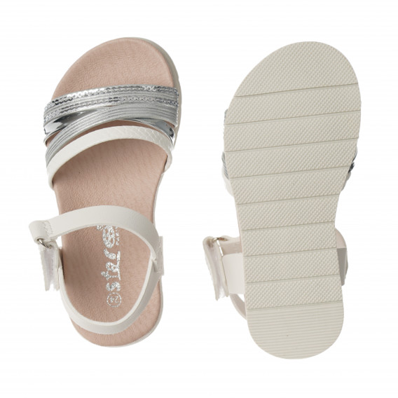 Sandale cu fixare velcro pentru fete, albe Star 114631 3