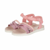 Sandale cu fixare velcro pentru fete, roz Star 114632 