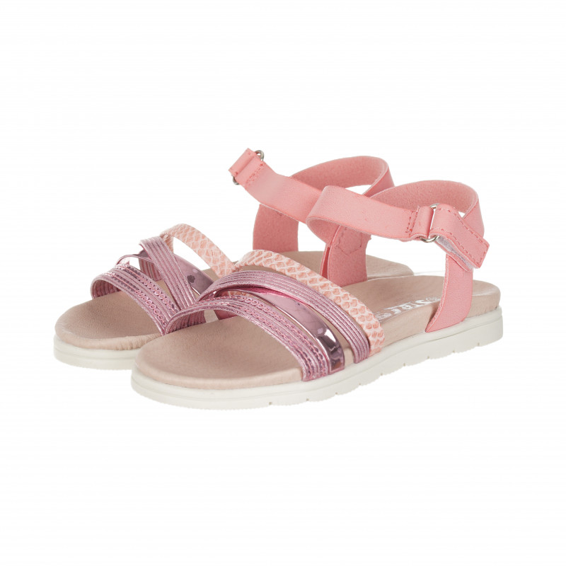 Sandale cu fixare velcro pentru fete, roz  114632