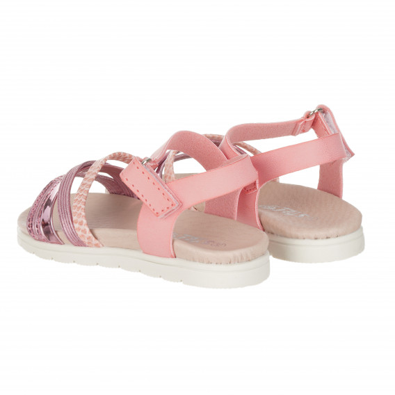Sandale cu fixare velcro pentru fete, roz Star 114633 2